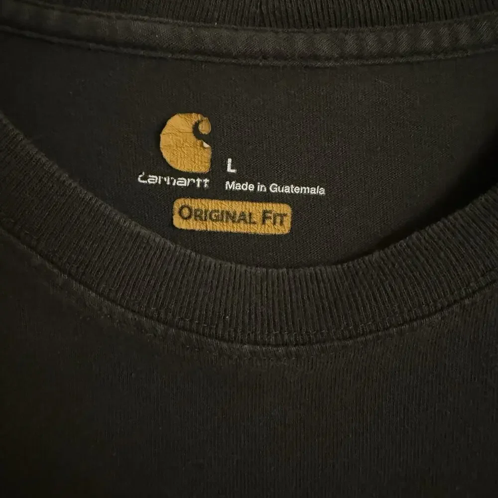Guinness Beer x Carhartt Shirt‎ Sz L Men's 100% Cotton Long Sleeve Black T-Shirt